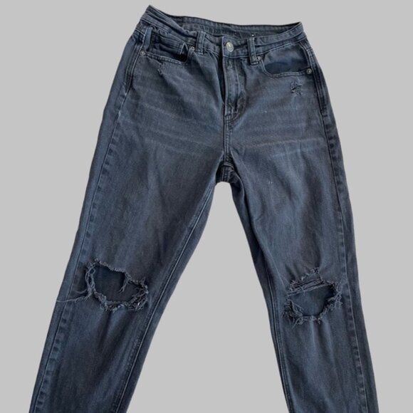 AE Black Mom Jeans - Picture 1 of 3